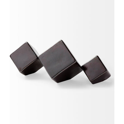 Mayweather Black Geometric Ceramic Cubes Set of Three by Mercana in natural. Made from unique in a modern style.