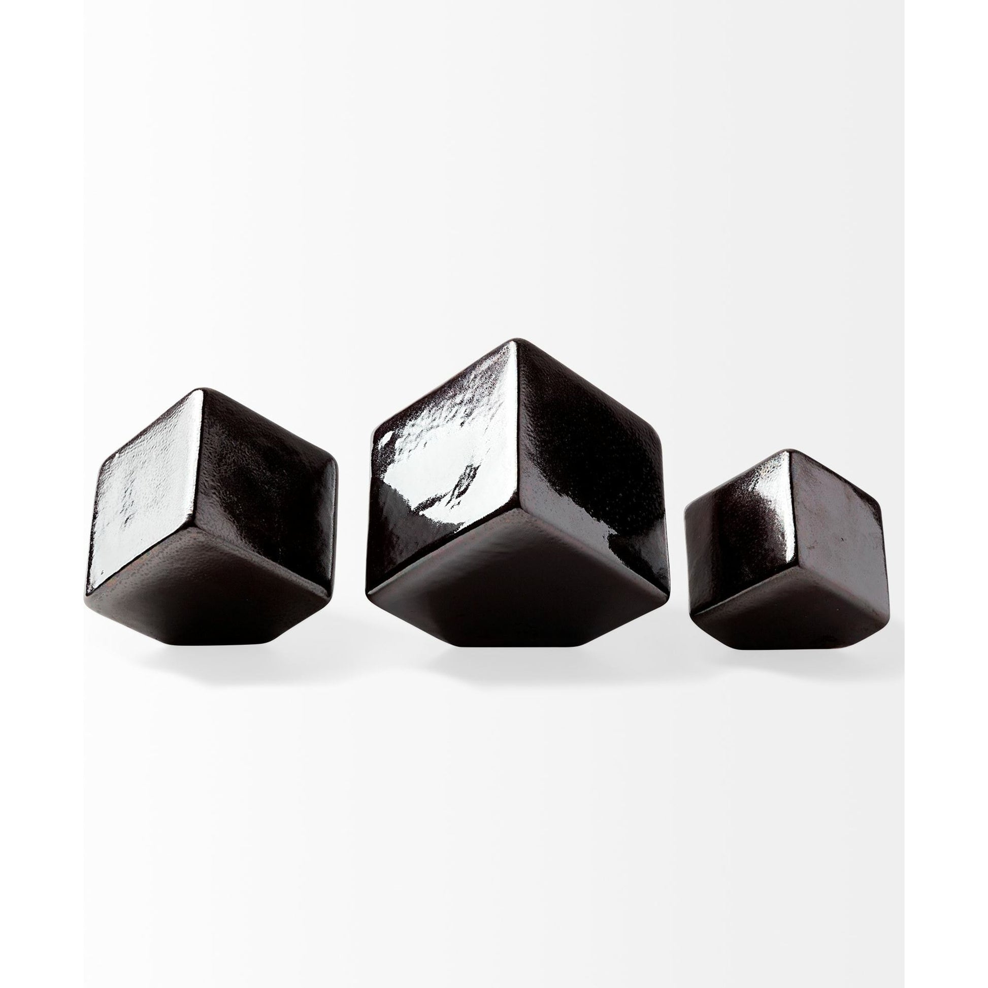 Mayweather Black Geometric Ceramic Cubes Set of Three by Mercana in natural. Made from unique in a modern style.