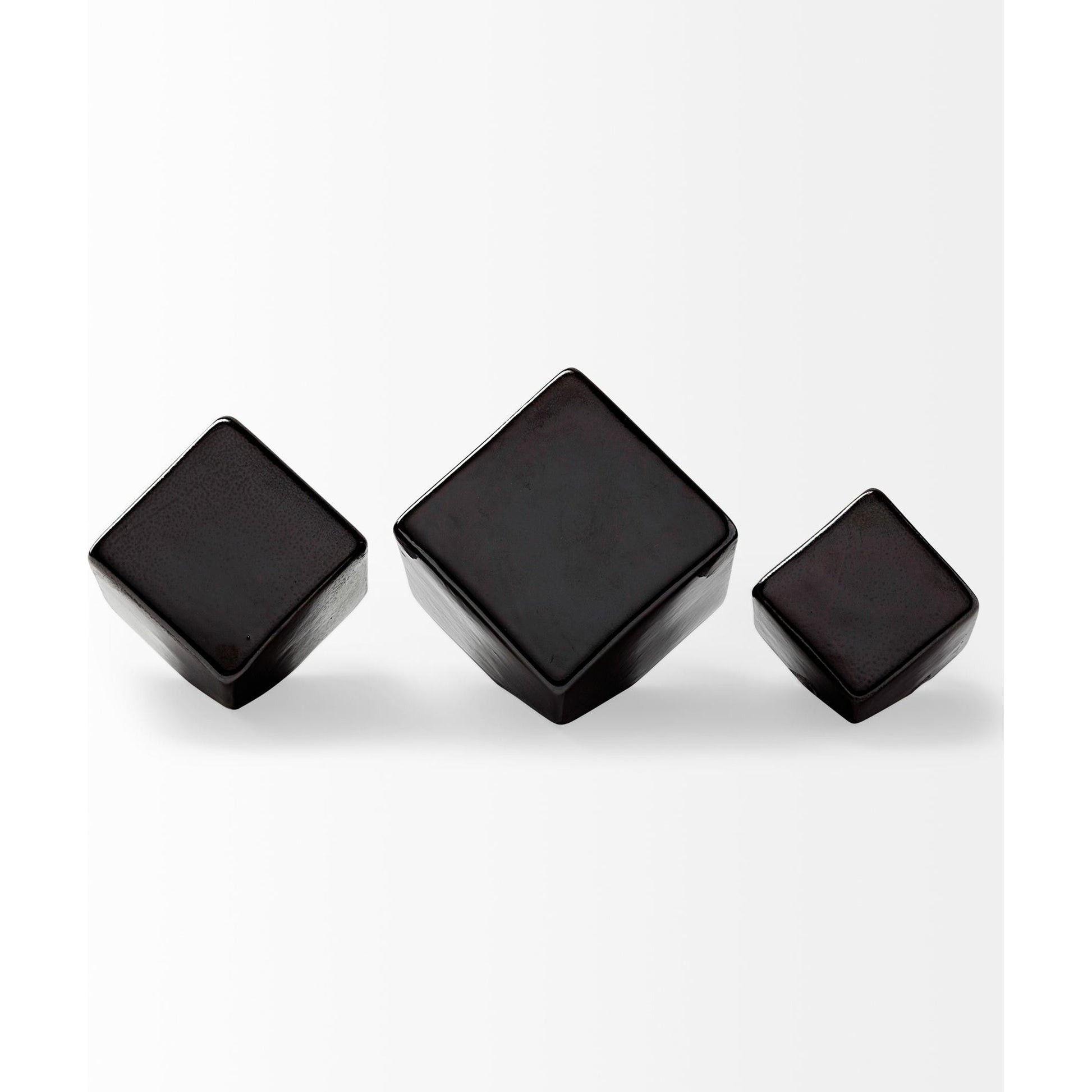 Mayweather Black Geometric Ceramic Cubes Set of Three by Mercana in natural. Made from unique in a modern style.