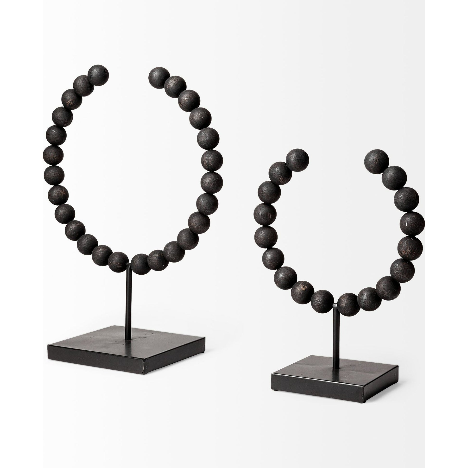 Tulane I Beaded Broken Sphere Decorative Object by Mercana in black. Made from unique in a transitional style.