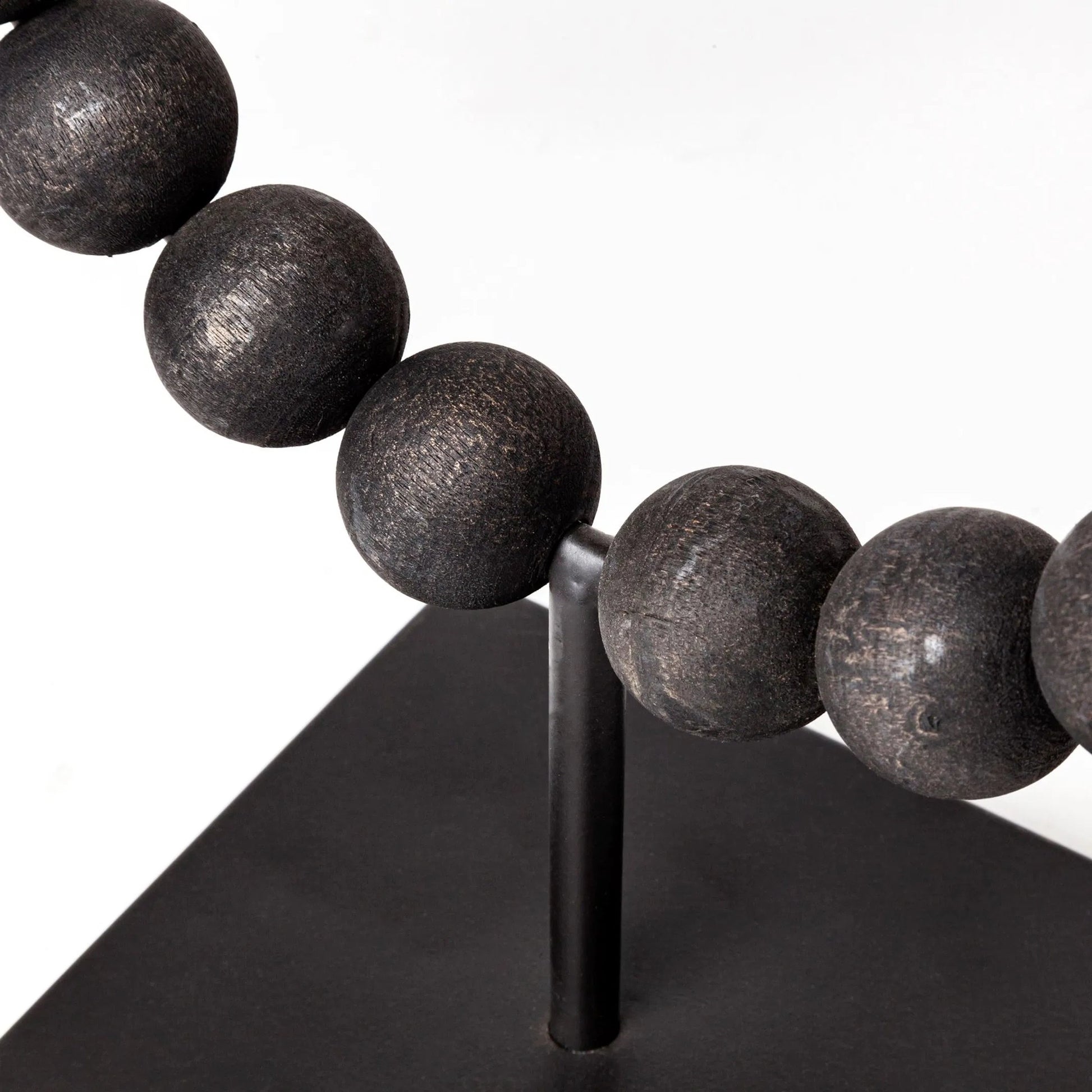 Tulane I Beaded Broken Sphere Decorative Object by Mercana in black. Made from unique in a transitional style.