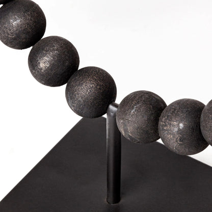 Tulane I Beaded Broken Sphere Decorative Object by Mercana in black. Made from unique in a transitional style.