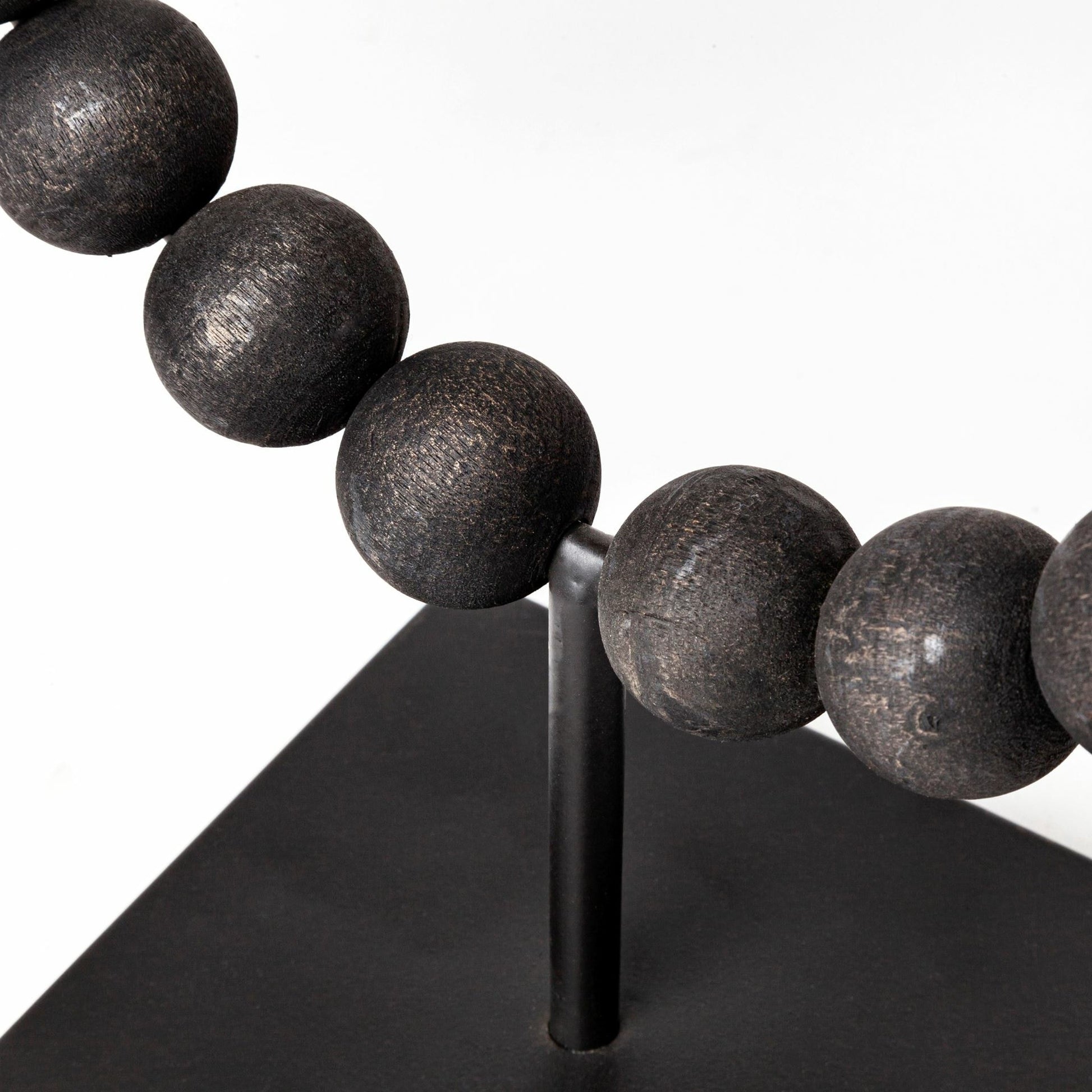 Tulane I Beaded Broken Sphere Decorative Object by Mercana in black. Made from unique in a transitional style.