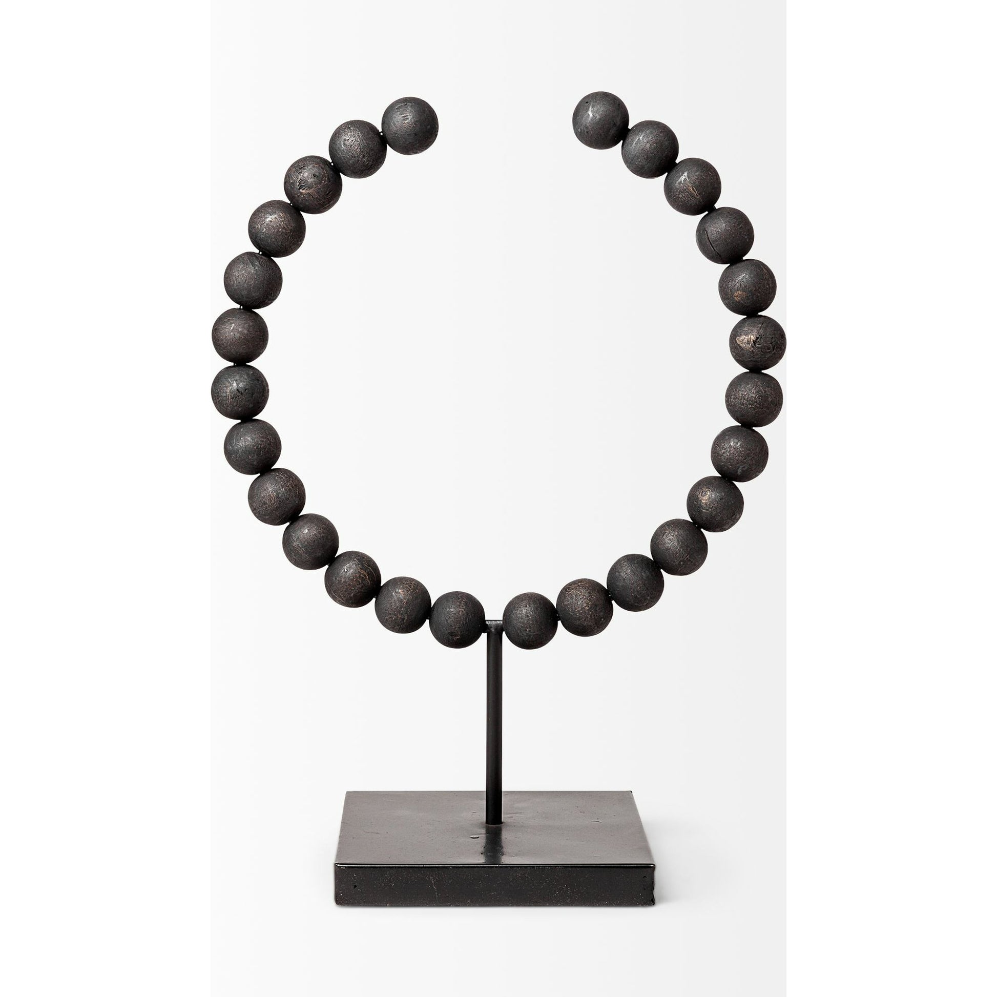 Tulane I Beaded Broken Sphere Decorative Object by Mercana in black. Made from unique in a transitional style.