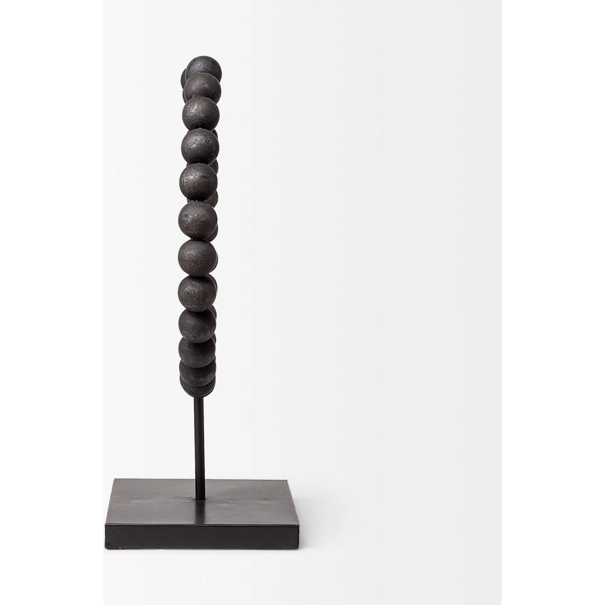 Tulane I Beaded Broken Sphere Decorative Object by Mercana in black. Made from unique in a transitional style.