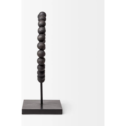 Tulane I Beaded Broken Sphere Decorative Object by Mercana in black. Made from unique in a transitional style.