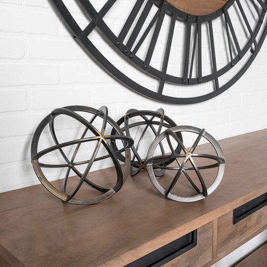 Galenna I Circular Decorative Orb by Mercana in black. Made from unique in a modern style.