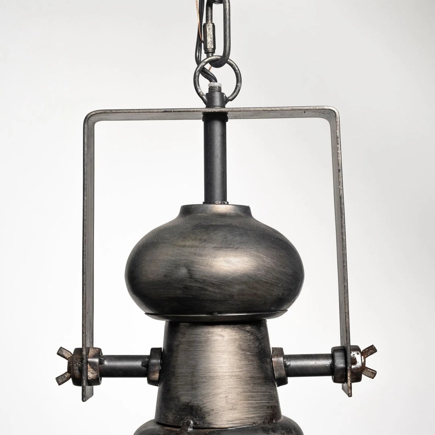037 S-224939 | Closeup | Bashaw Pendant Light by Mercana in gray. Made from unique in a coastal style.