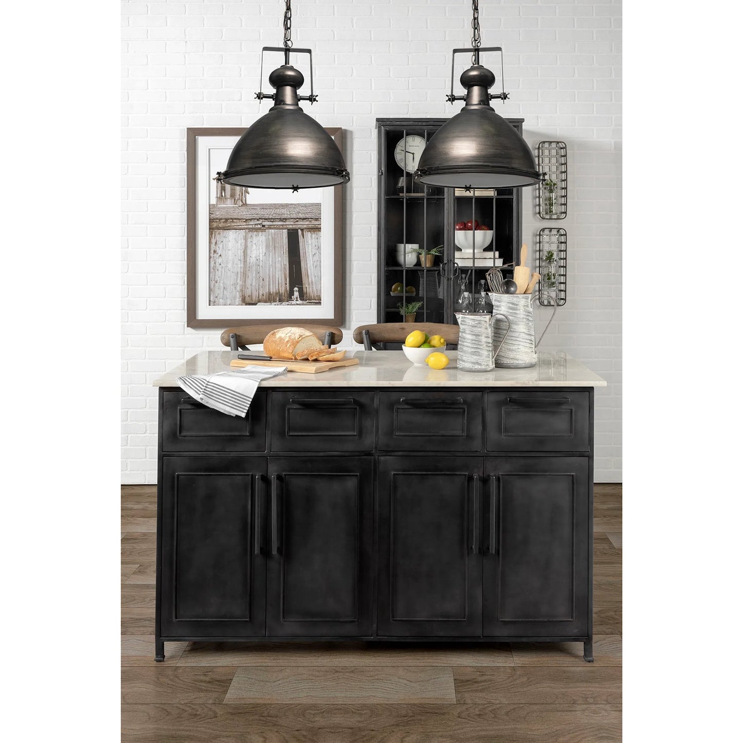038 S-224939 | Lifestyle | Bashaw Pendant Light by Mercana in gray. Made from unique in a coastal style.