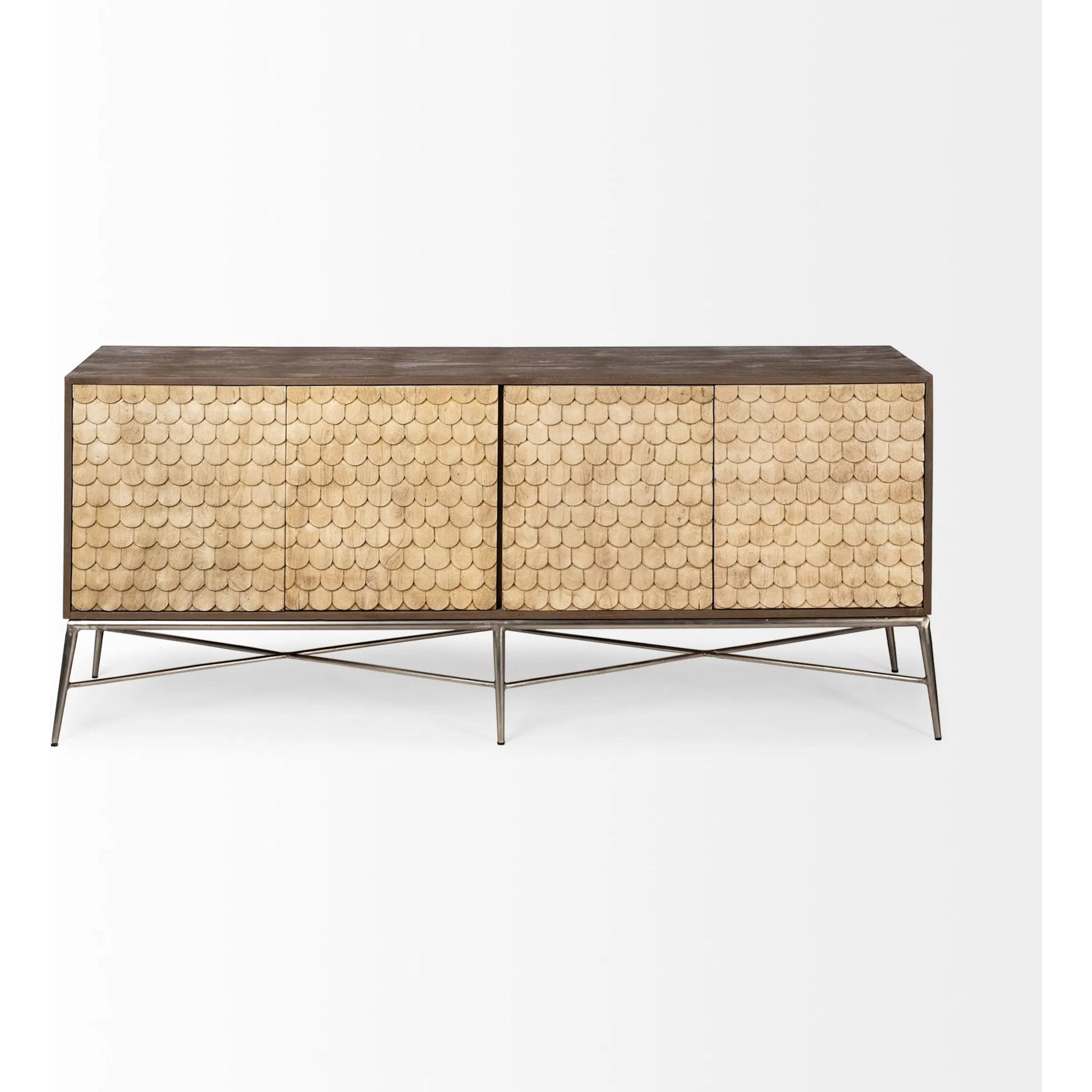 Swordfish Sideboard by Mercana in natural. Made from unique in a modern style.