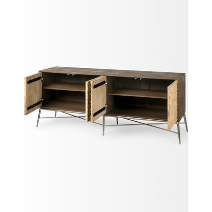 Swordfish Sideboard by Mercana in natural. Made from unique in a modern style.