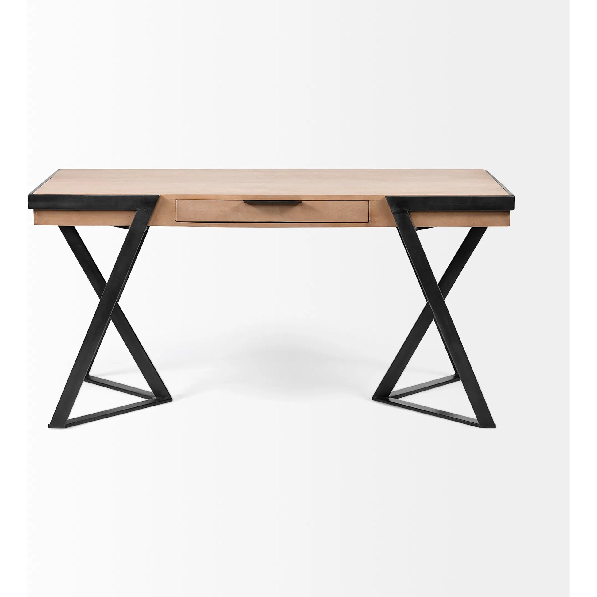 Steinbeck Office Desk by Mercana in natural. Made from unique in a modern style.