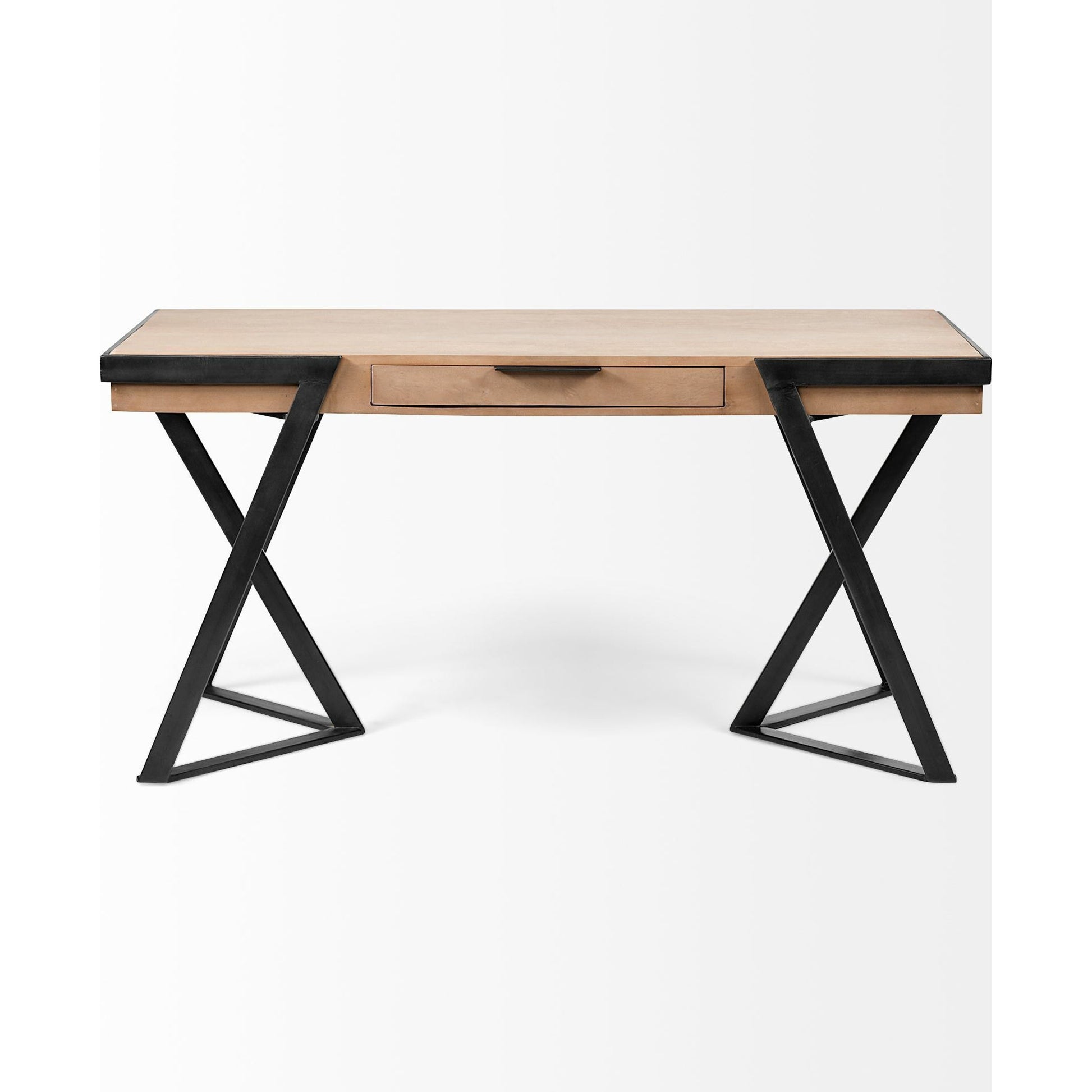 Steinbeck Office Desk by Mercana in natural. Made from unique in a modern style.