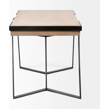 Steinbeck Office Desk by Mercana in natural. Made from unique in a modern style.