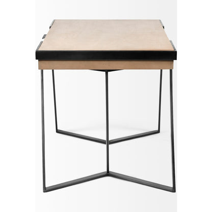 Steinbeck Office Desk by Mercana in natural. Made from unique in a modern style.