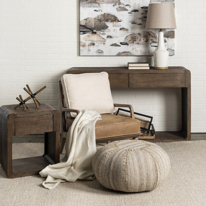 Harman Leather Accent Chair by Mercana. Made from wood, top grain leather in a rustic style.