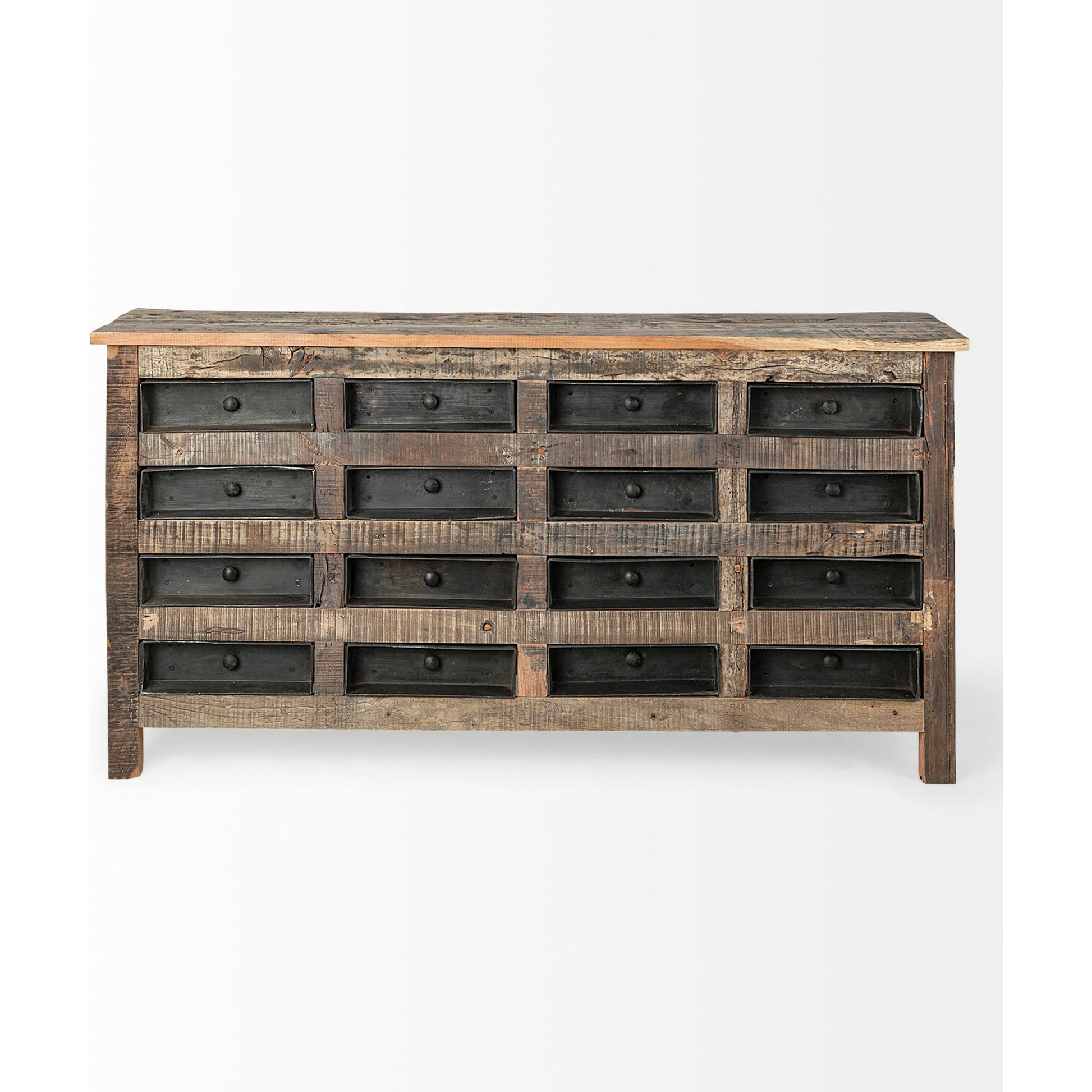 Wilton Sideboard by Mercana in brown. Made from hardwood in a rustic style.