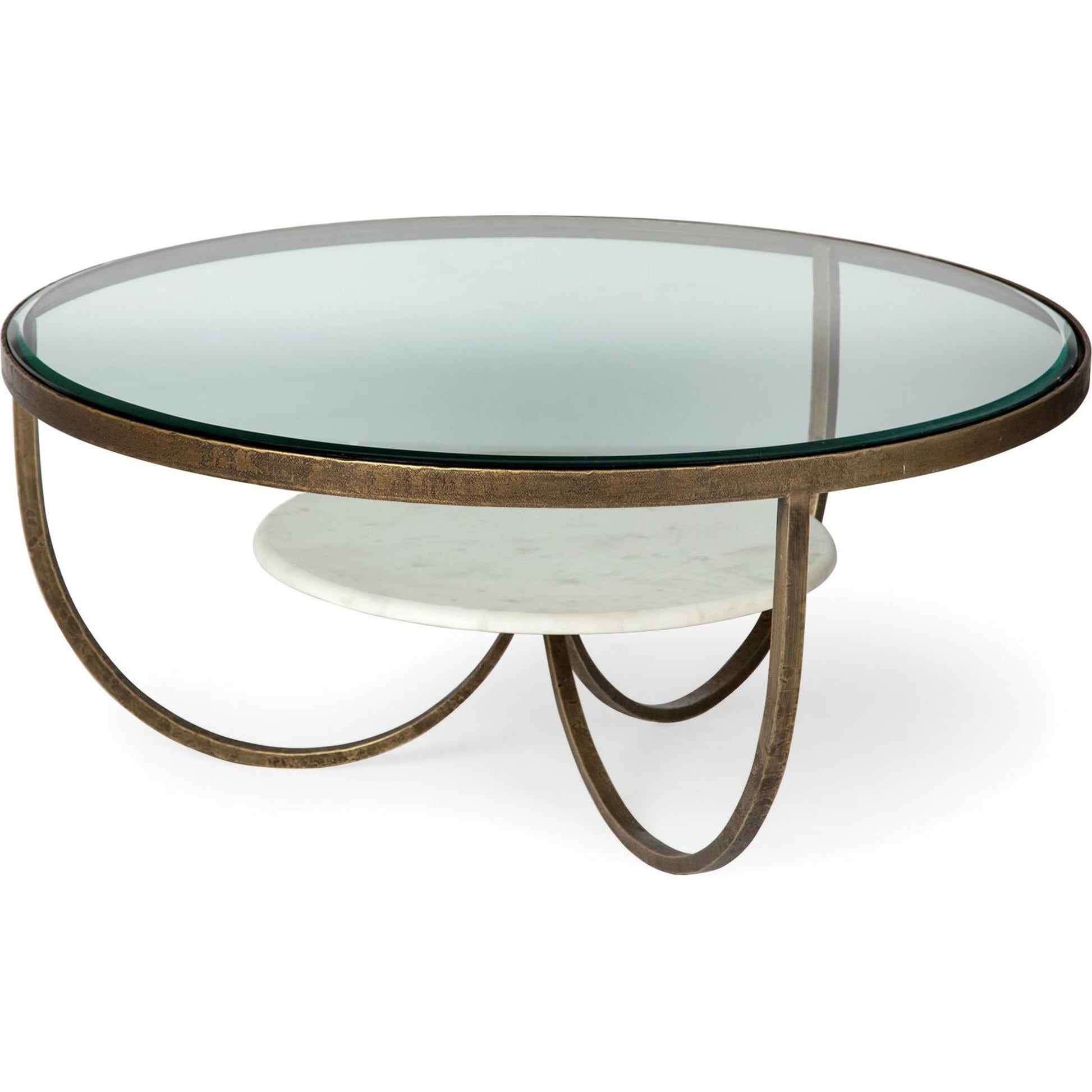 Reinhardt Coffee Table by Mercana in white, gold. Made from unique in a transitional style.