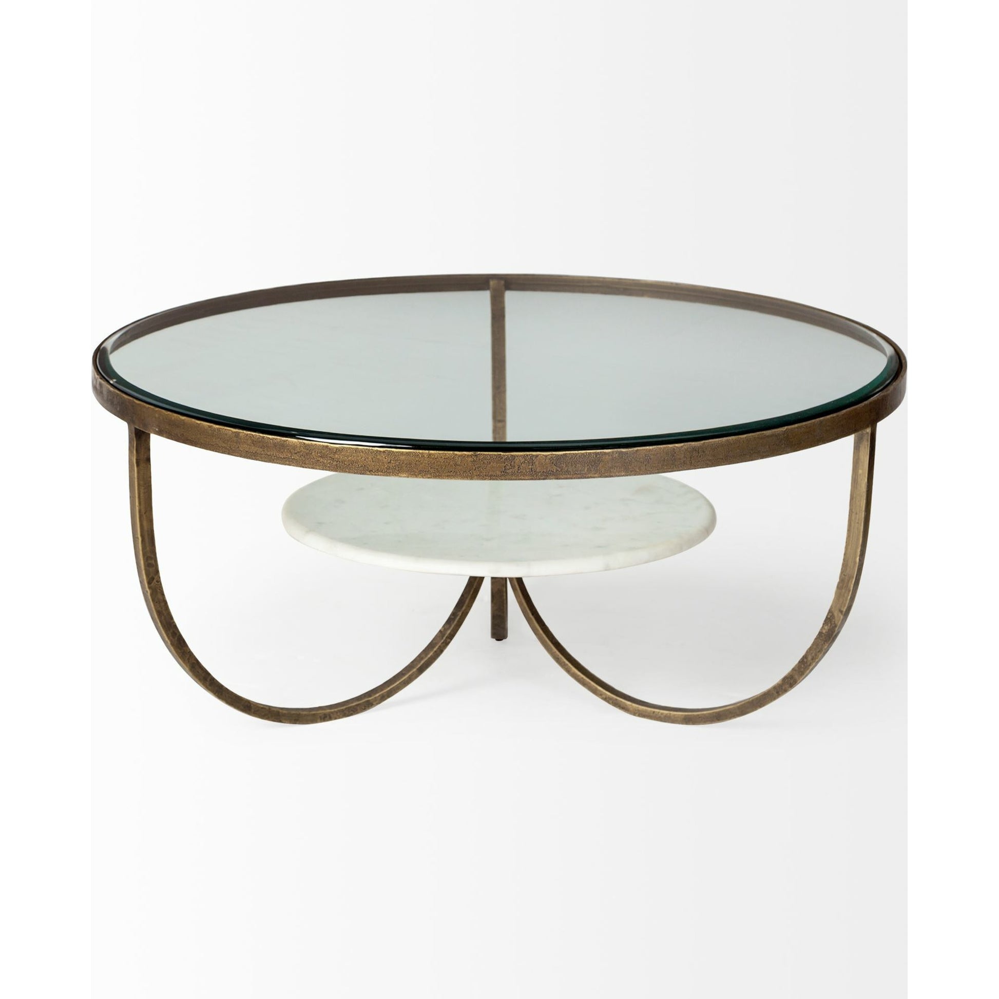 Reinhardt Coffee Table by Mercana in white, gold. Made from unique in a transitional style.