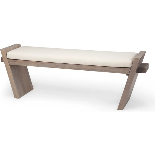 Elaine Bench by Mercana in cream. Made from unique in a eclectic & global style.