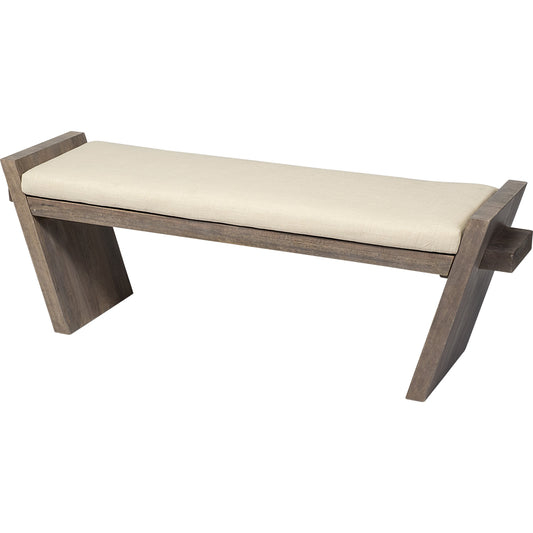 Elaine Bench by Mercana in cream. Made from unique in a eclectic & global style.