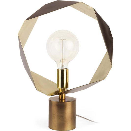 Shamir Table Lamp by Mercana in gold. Made from metal in a modern style.