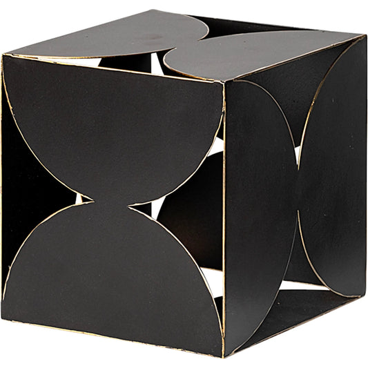 Darren Decorative Cube by Mercana in black metal. Made from unique in a modern style.