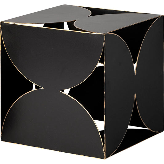 Darren Decorative Cube by Mercana in black metal. Made from unique in a modern style.