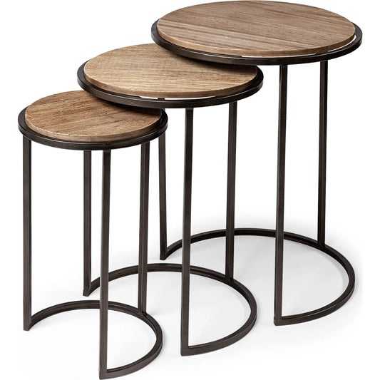 Glover Accent Table by Mercana in grey, brown mango wood. Made from unique in a modern style.