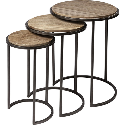 Glover Accent Table by Mercana in grey, brown mango wood. Made from unique in a modern style.