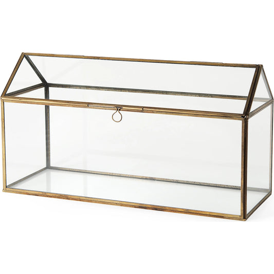 Hutt Terrarium Box by Mercana in gold. Made from unique in a unique style.