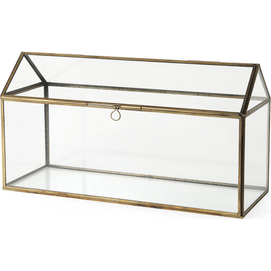 Hutt Terrarium Box by Mercana in gold. Made from unique in a unique style.