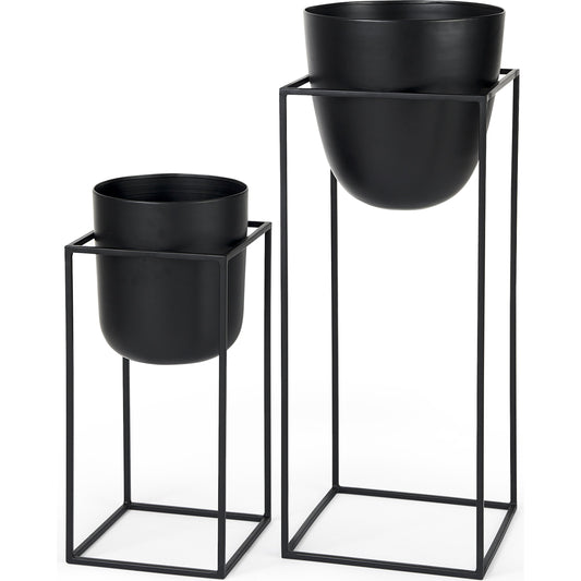 Bumble Plant Stands Set of Two by Mercana in black. Made from unique in a unique style.