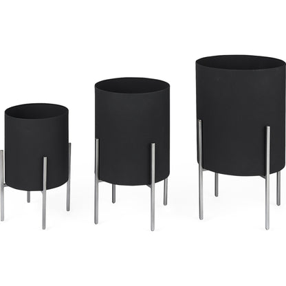 Claypoole Plant Stands Set of Three by Mercana in black. Made from unique in a modern style.