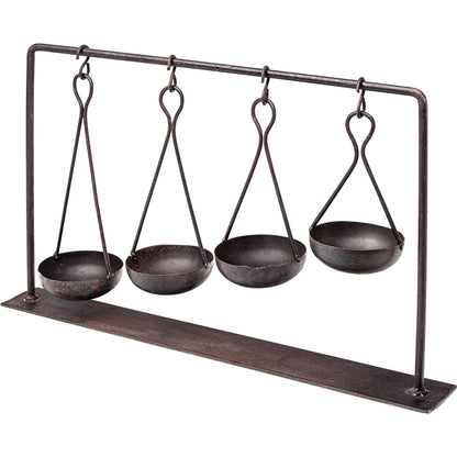 Enos 4 Bowl Ancient Spice Market Decorative Display by Mercana in metal. Made from unique in a modern style.