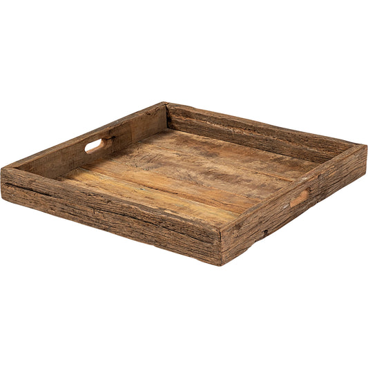Carson Reclaimed Wood Tray by Mercana in natural. Made from unique in a rustic style.