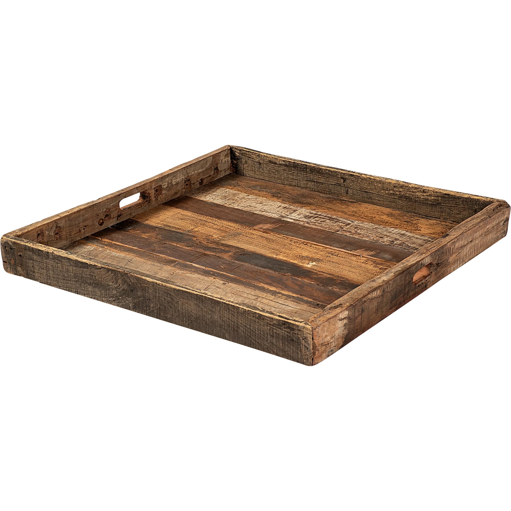 Carson Reclaimed Wood Tray by Mercana in natural. Made from unique in a rustic style.
