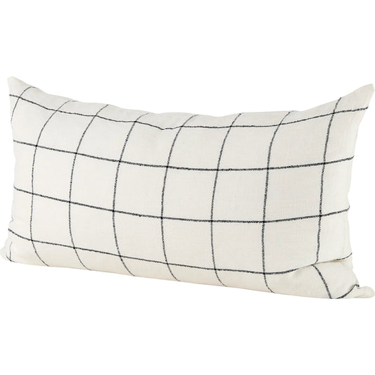 Suzanne Lumbar Pillow Cover by Mercana in black, white. Made from cotton blend in a unique style.