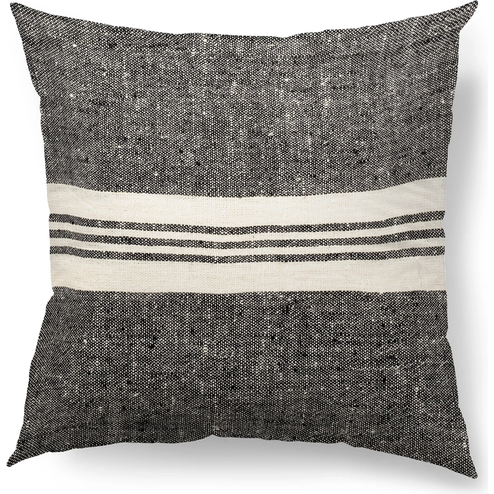 Sharon Stripes Lumbar Pillow Cover by Mercana in black. Made from fabric in a transitional style.