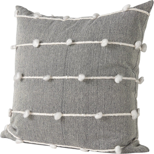 Linda Square Pillow Cover by Mercana in cream, white. Made from fabric in a unique style.