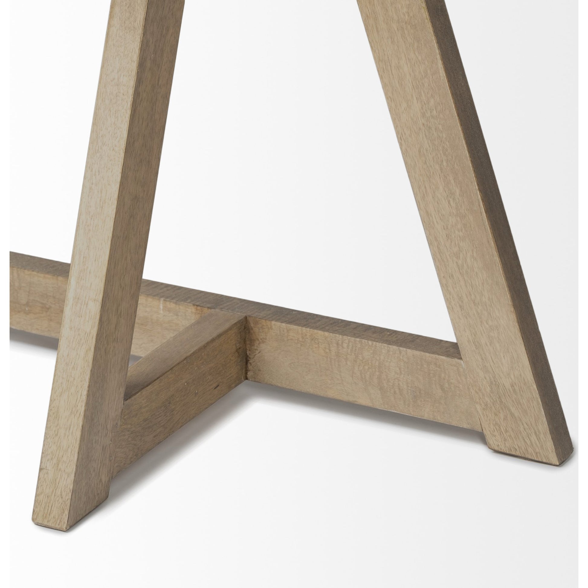 Jennings Console Table by Mercana in brown. Made from solid wood in a modern style.