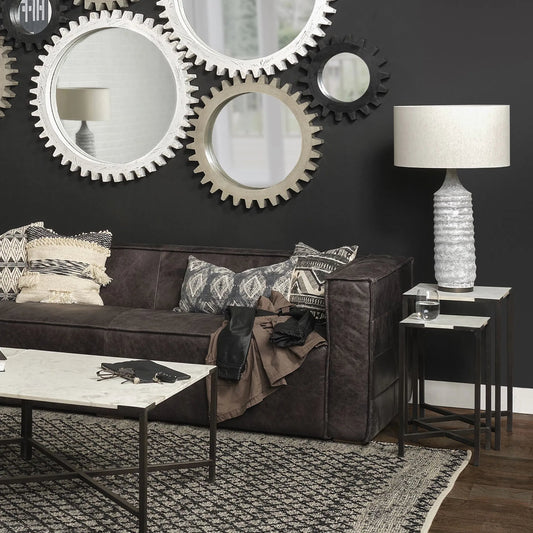 Harlan Table Lamp by Mercana in gray, beige. Made from unique in a coastal style.