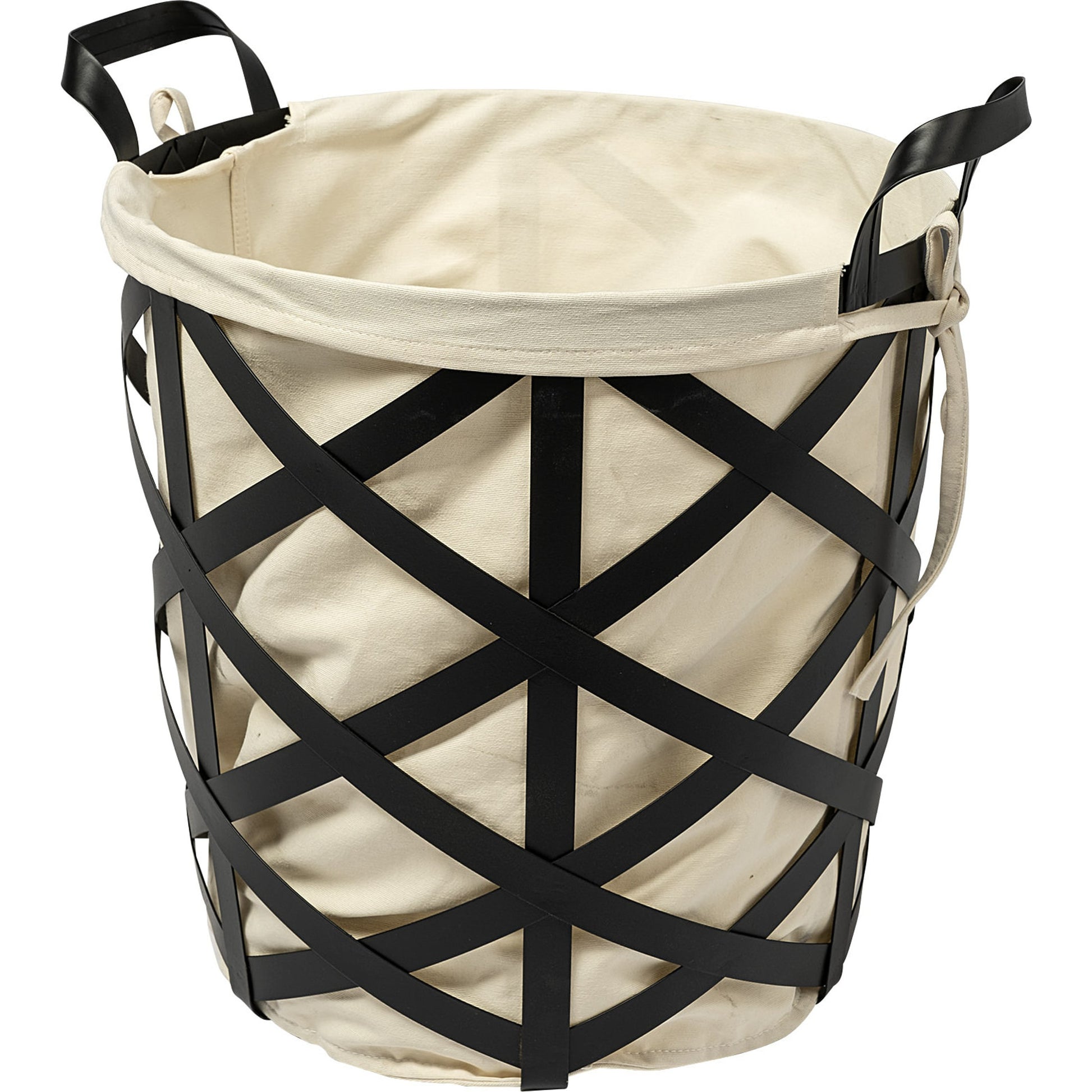 Liya Basket with Cream Fabric Liner by Mercana in natural. Made from unique in a modern style.