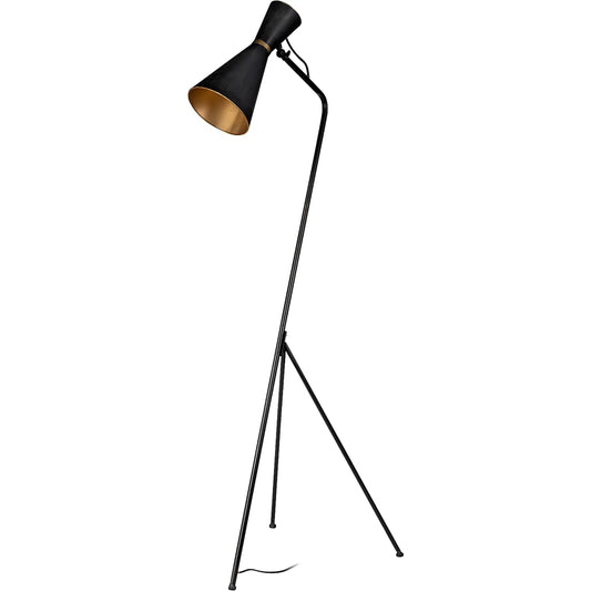 Eris Floor Lamp by Mercana in black, gold. Made from unique in a modern style.