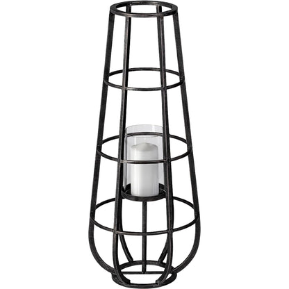Bella Cylindrical Cage Candle Holder Lantern by Mercana in natural. Made from unique in a modern style.
