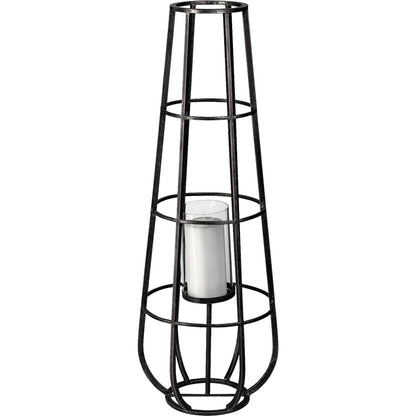 Bella Cylindrical Cage Candle Holder Lantern by Mercana in natural. Made from unique in a modern style.