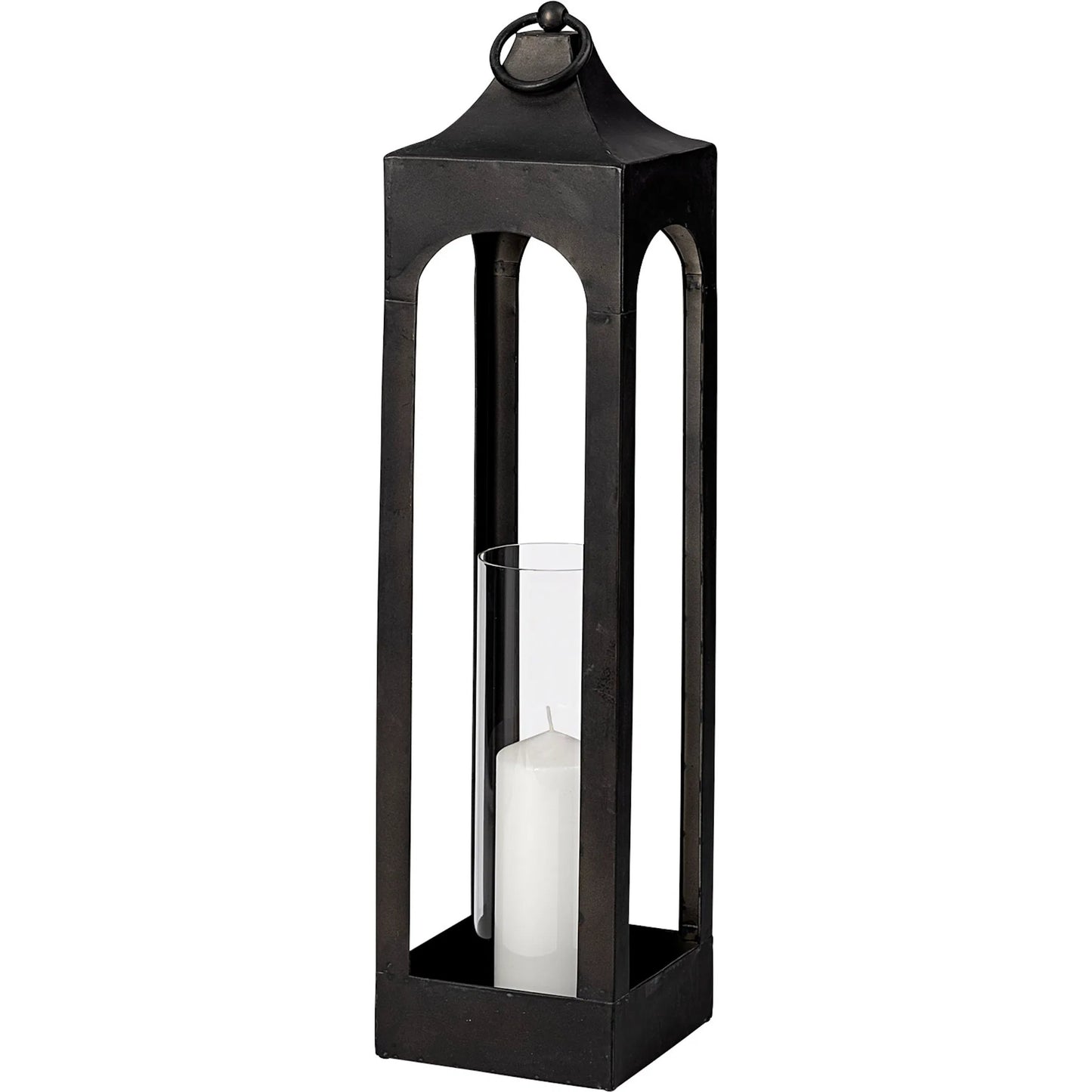 065 SR-815358 | Primary Silo | Ina Candle Holder Lantern by Mercana in charcoal. Made from unique in a modern style.