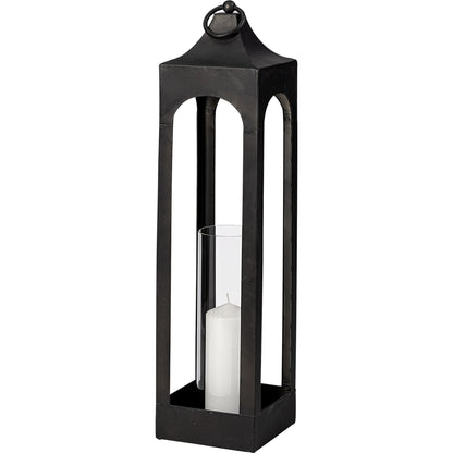 Ina Candle Holder Lantern by Mercana in charcoal. Made from unique in a modern style.