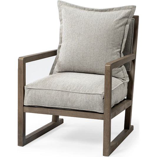 Sherlock Accent Chair by Mercana in brown, gray. Made from wood in a unique style.