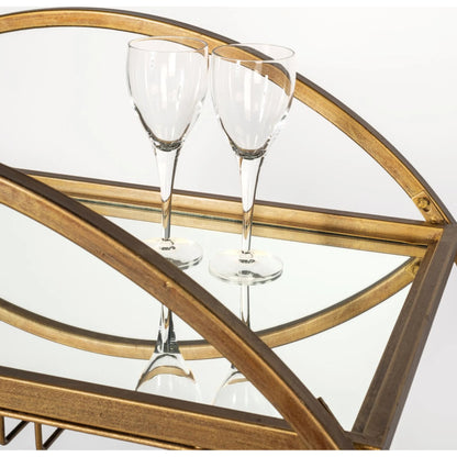 Carola Bar Cart by Mercana in gold. Made from unique in a modern style.